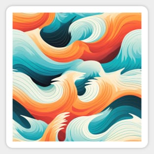 Ephemeral Crests: Hokusai Waves Reimagined Sticker